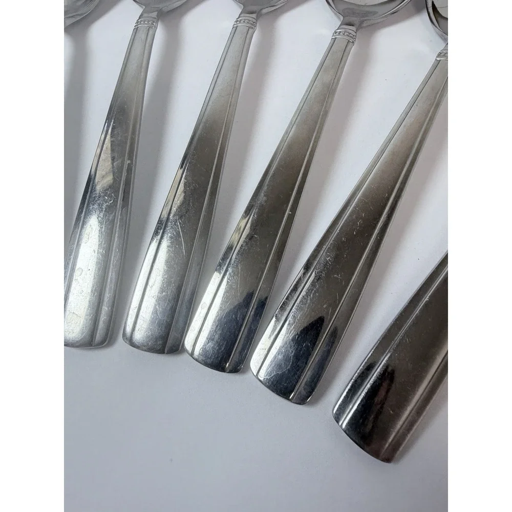 Reed & Barton Andover Pearl 18/10 Stainless 6 Soup Spoons Discontinued Pattern